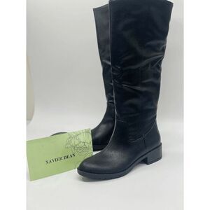 Style & Co Women's Graciee Zip Riding Boots - Black Smooth 7M